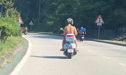 Kask ve Şortla Motosiklet Kullanıp Tehlikeye Neden Oldular