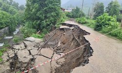 Heyelan Nedeniyle 2 Köy Yolu Ulaşıma Kapandı