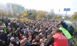 Dağıtılan elma ve armut fidanlarından almak için birbirleri ile yarıştılar