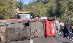 Trabzon’da yangına giden itfaiye aracı kaza yaptı: 2 yaralı