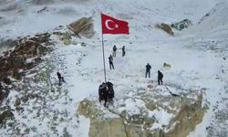 Mahallenin en yüksek tepesine Türk bayrağı diktiler