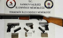 Tekkeköy'de çok sayıda ruhsatsız silah ele geçirildi