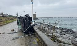 Rize'de devrilen otomobilin sürücüsü yaralandı