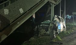 Samsun-Sinop yolunda üst geçit ayağına çarpan hafif ticari aracın sürücüsü öldü