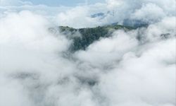 Samsun'da etkili olan sis dronla görüntülendi