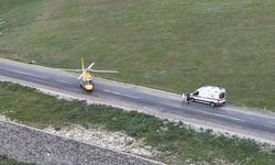 Erzurum'da fenalaşan şeker hastası için ambulans helikopter kara yoluna indi