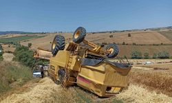 Samsun'da biçerdöver devrildi: 1 yaralı
