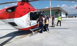 Kastamonu'da ambulans helikopter inme geçiren hasta için havalandı