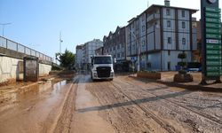 Rize'de sağanağın ardından temizlik ve hasar tespit çalışmaları sürüyor
