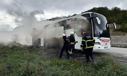 Samsun'da yolcu otobüsünde çıkan yangın söndürüldü