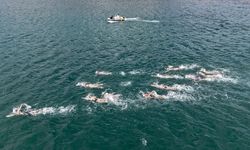 Sinop'ta 550 metre serbest yüzme yarışması düzenlendi