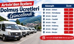 Artvin’den İlçe Dolmuş Ücretleri Güncellendi