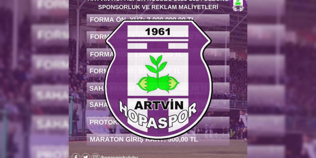 A. Hopaspor sponsorluk maliyetlerini açıkladı