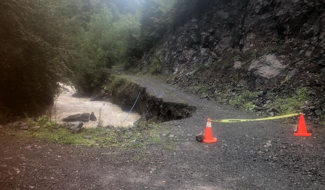 Murgul Deliklikaya Şelalesinde Yol Çöktü!