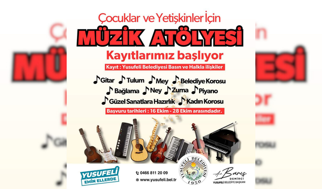 Enstrüman ve Müzik Kursları Başlıyor