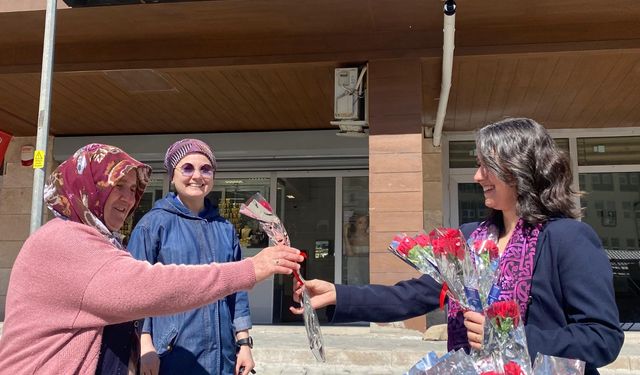 CHP Yusufeli, Kadınlar Günü'nde Karanfil Dağıttı