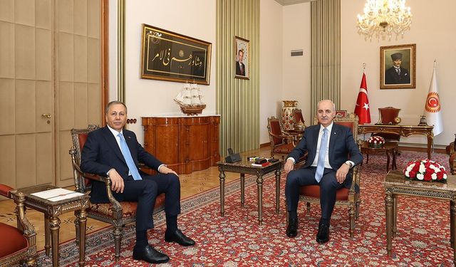 TBMM Başkanı Kurtulmuş, İçişleri Bakanı Yerlikaya'yı Kabul Etti