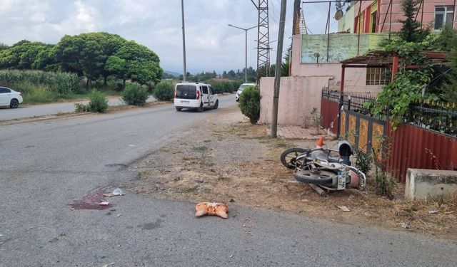 Samsun'da hafif ticari araçla çarpışan motosikletteki baba ve kızı yaralandı