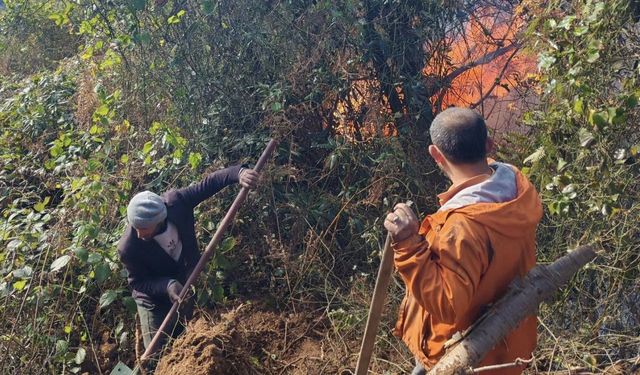 Hopa’da 5 Hektarlık Alanı Küle Çeviren Yangınla Mücadele Sürüyor