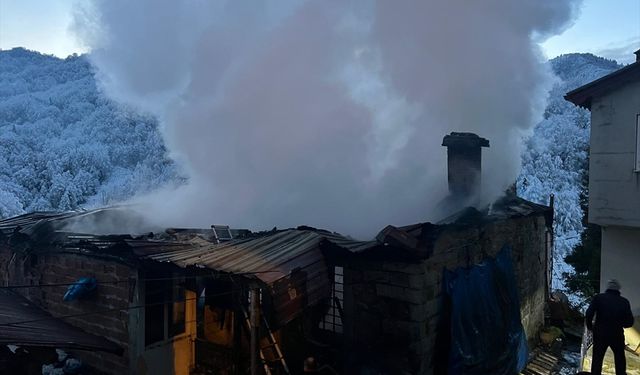 Rize'de çıkan yangında 2 ev kullanılamaz hale geldi