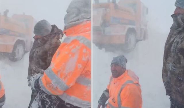 Sahara Geçidi'nde Kara Yolları Ekibinin Üzerine Çığ Düştü