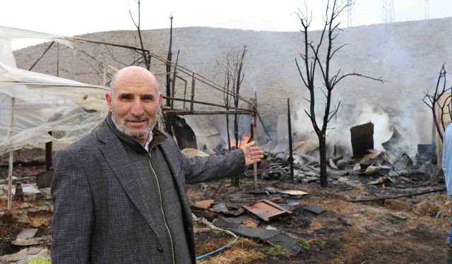 Oltu'da korkutan yangın: Arı kovanları yandı