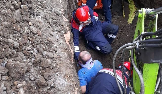 Trabzon'da göçük altında kalan işçi kurtarıldı