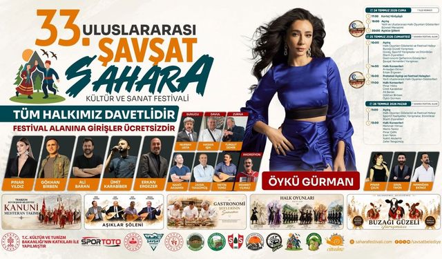33. Geleneksel Uluslararası Şavşat Sahara Kültür Sanat Festivali Başlıyor