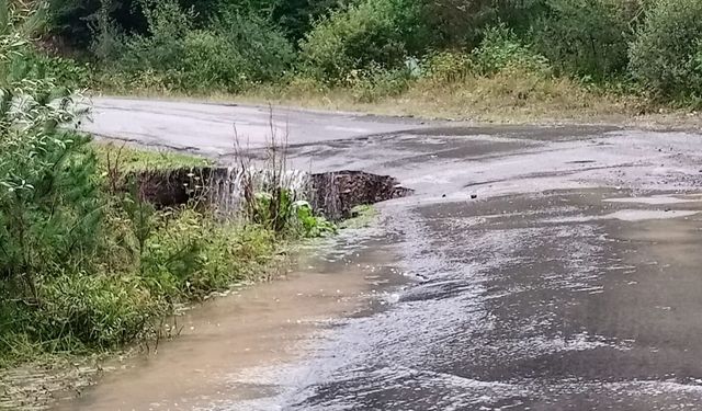 Ardahan'da sağanak köy yollarına zarar verdi