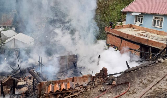 Kastamonu'da çıkan yangında ev ve ahır kullanılamaz hale geldi