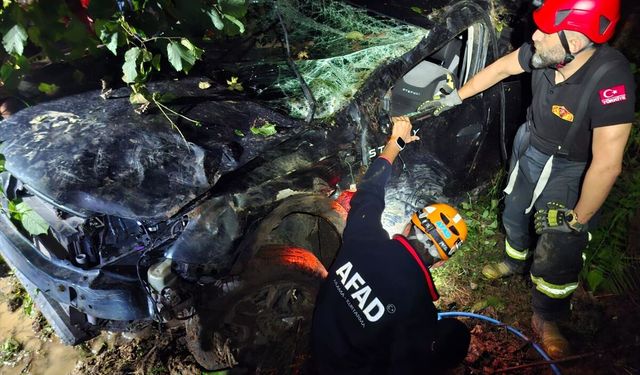 Rize'de otomobilin devrildiği kazada 2 kişi öldü, 1 kişi yaralandı
