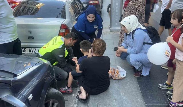 Samsun'da otomobilin çarptığı 5 yaşındaki çocuk hafif şekilde yaralandı