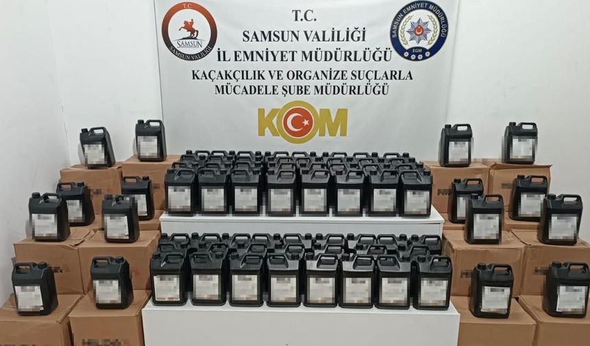 Samsun’da 1 ton etil alkol ele geçirildi