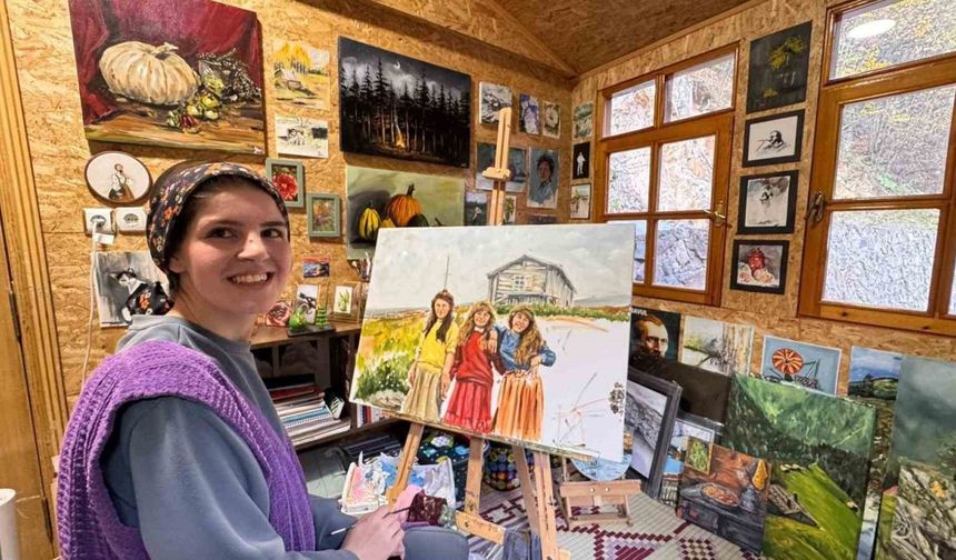 Yayla kültürünü ve Uzungöl’ün unutulan hikayelerini tuvale taşıyor