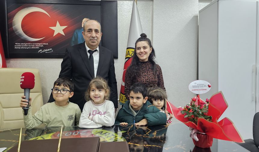 Minik Öğrencilerden Gazetecilere Anlamlı Ziyaret