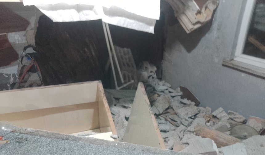 Kaya Düşmesi Nedeniyle Lojmanda Hasar Oluştu