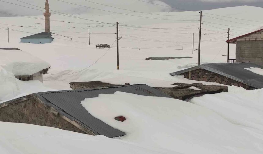 Bülbülan Yaylası'nda evler kara gömüldü