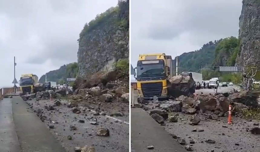 Artvin’de Sarp Sınır Kapısı Yolunda Heyelan