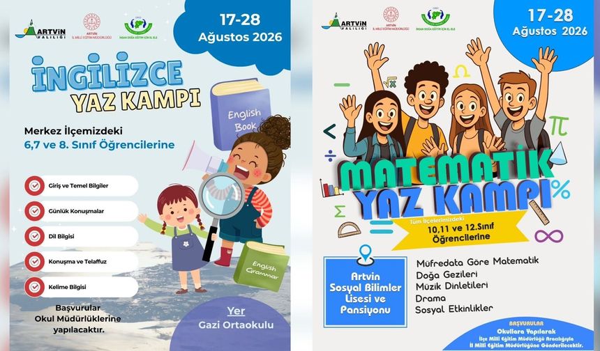 Artvin’de Yaz Kampları Başlıyor