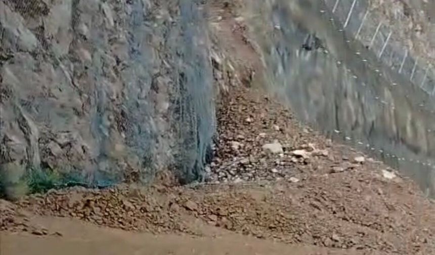 Yusufeli-Artvin Yolunda Heyelan!