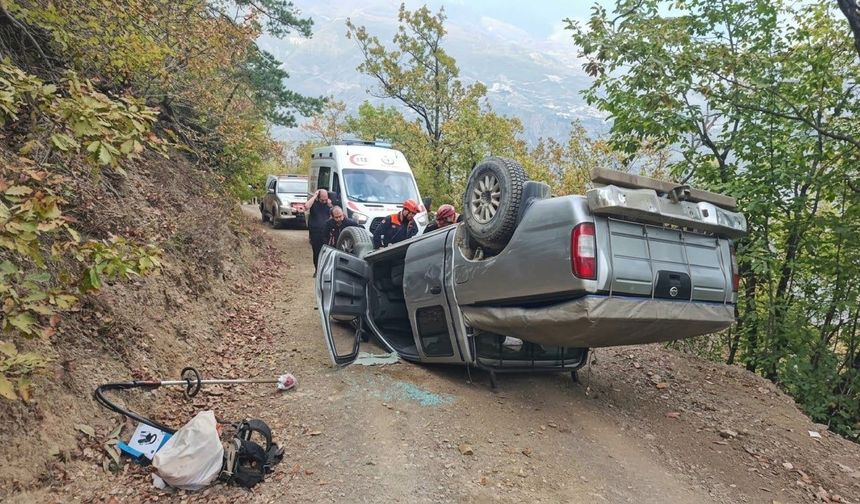 Freni Boşalan Pikap Takla Attı