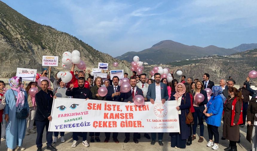 Deriner Barajı’ndan kansere karşı “set” mesajı