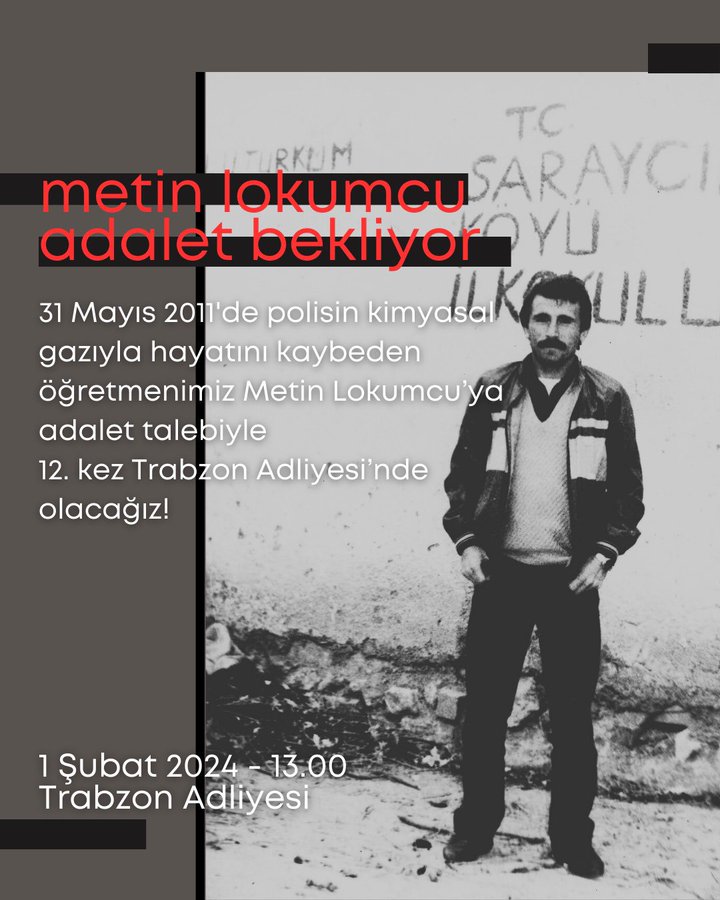Metin Lokumcu’nun Davasının 12’nci Duruşması Yarın
