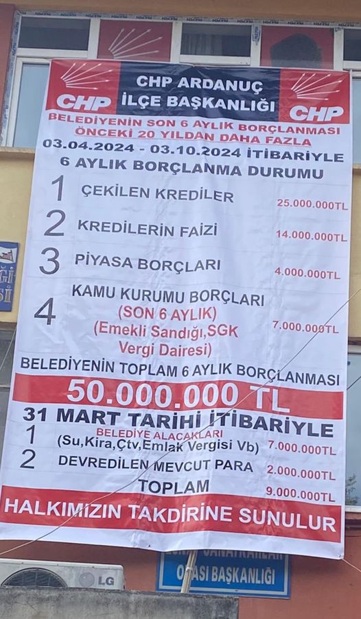 Ardanuç Belediyesi’nin Borç Polemiği Büyüyor