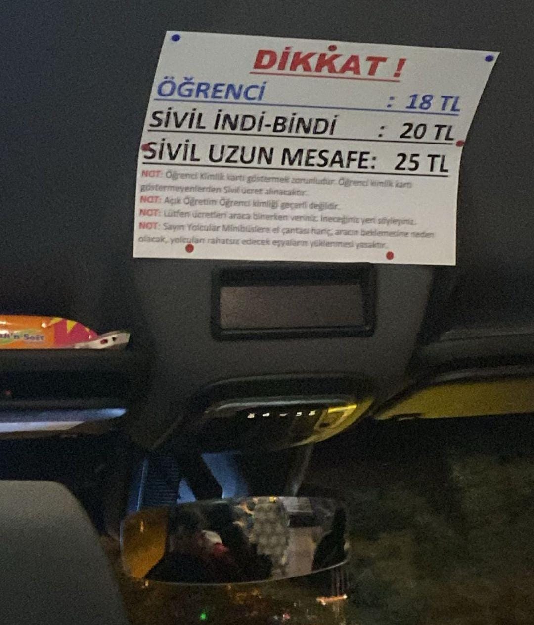 Şehir İçi Dolmuş Ücretlerine Zam!