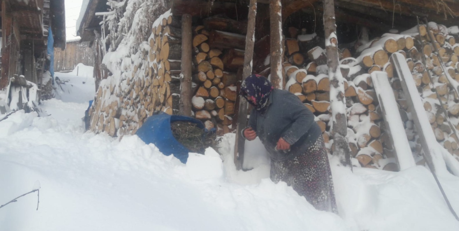 Kar Esareti Altındaki Bazgiret’te Yaşlılar Hayata Tutunuyor-3