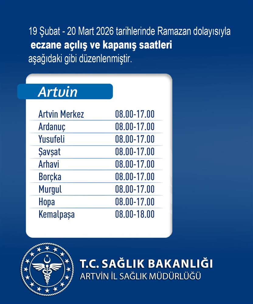 Artvin'de Eczane Saatleri Değişti
