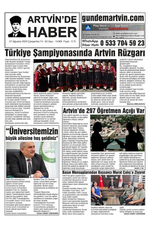 27 Ağustos Tarihli Gazete