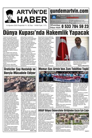 14 Ağustos Tarihli Gazete