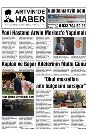 20 Ağustos Tarihli Gazete